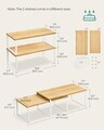 Set 2 organizatoare dulap bucatarie, Songmics, 39.7x19.5x15.8 cm, metal/lemn, alb/bej