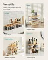 Set 2 organizatoare dulap bucatarie, Songmics, 39.7x19.5x15.8 cm, metal/lemn, alb/bej