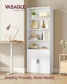 Biblioteca cu 6 niveluri, Vasagle, 60x24x175 cm, PAL/MDF, alb
