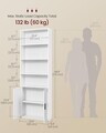 Biblioteca cu 6 niveluri, Vasagle, 60x24x175 cm, PAL/MDF, alb