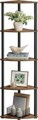 Etajera colt 5 niveluri, Songmics, montaj fara unelte, 38.3x27x139 cm, PAL/otel, maro rustic