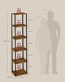 Raft depozitare 6 niveluri, Vasagle, 38x23.8x173.4 cm, PAL/otel, maro/negru