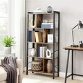 Biblioteca cu 4 niveluri, Vasagle, 74x30x154.5 cm, PAL/otel, maro rustic
