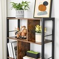 Biblioteca cu 4 niveluri, Vasagle, 74x30x154.5 cm, PAL/otel, maro rustic