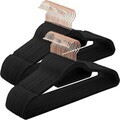 Set 50 umerase catifea, Songmics, cu carlig rose gold, antialunecare, max 5 kg, negru