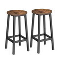 Set 2 scaune de bar, Vasagle, 32x65 cm, PAL/otel, maro rustic/negru