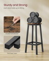 Set 2 scaune de bar, Vasagle, 32x65 cm, PAL/otel, maro rustic/negru