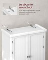 Dulap bucatarie, Vasagle, 2 corpuri, sertar si rafturi reglabile, 76x40x182.1 cm, MDF, alb