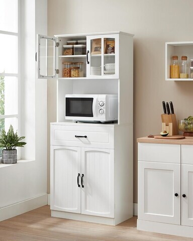 Dulap bucatarie multifunctional, Vasagle, 73x41.5x179.8 cm, MDF/PAL, alb