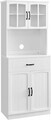 Dulap bucatarie multifunctional, Vasagle, 73x41.5x179.8 cm, MDF/PAL, alb