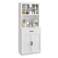 Dulap bucatarie multifunctional, Vasagle, 73x41.5x179.8 cm, MDF/PAL, alb