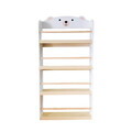 Raft depozitare carti si jucarii Bear, U-Grow, 60x15x123 cm, MDF, alb/natur