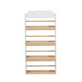Raft depozitare carti si jucarii Bear, U-Grow, 60x15x123 cm, MDF, alb/natur