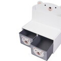 Organizator jucarii / mobilier camera copilului Bear, U-Grow, 60x42x61.5 cm, MDF, alb/gri