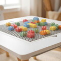 Set birou cu 2 scaune Bear, U-Grow, 60x48x44 cm / 26.5x26.5x48 cm, MDF/polipropilena, alb/natur