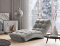 Sezlong living ELTAP, LOR-03NU, Loren, 170x85x85 cm, lemn/poliester, gri deschis