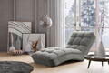Sezlong living ELTAP, LOR-04GO, Loren, 170x85x85 cm, lemn/poliester, gri deschis