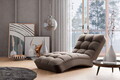 Sezlong living ELTAP, LOR-18VER, Loren, 170x85x85 cm, lemn/poliester, bej inchis