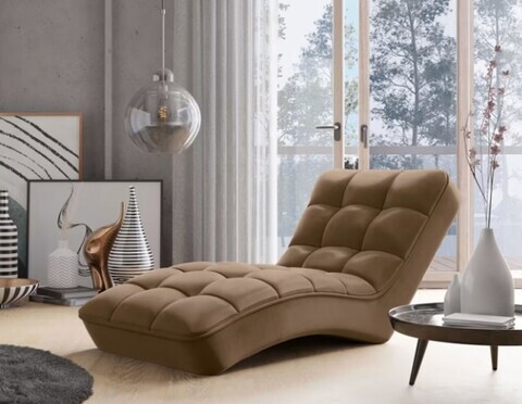 Sezlong living ELTAP, LOR-20NU, Loren, 170x85x85 cm, lemn/poliester, bej inchis