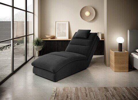 Sezlong living ELTAP, TAC-06NU, Taco, 170x85x95 cm, lemn/poliester, gri inchis