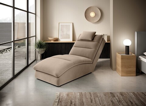 Sezlong living ELTAP, TAC-20NU, Taco, 170x85x95 cm, lemn/poliester, bej inchis