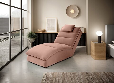 Sezlong living ELTAP, TAC-24NU, Taco, 170x85x95 cm, lemn/poliester, roz