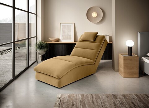 Sezlong living ELTAP, TAC-45NU, Taco, 170x85x95 cm, lemn/poliester, mustar
