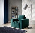 Fotoliu ELTAP, LazF_03, Lazaro, 108x89x85 cm, lemn/poliester, verde inchis