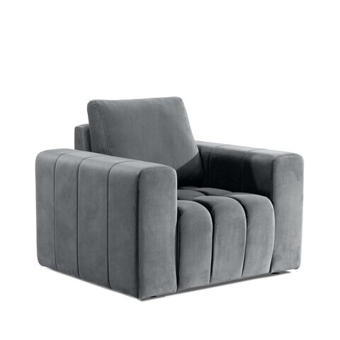Fotoliu ELTAP, LazF_06, Lazaro, 108x89x85 cm, lemn/poliester, gri