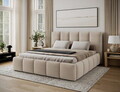Pat tapitat cu somiera si lada depozitare, 180x200 cm, ELTAP, 36-SET1-1.8, Edvige, lemn/poliester, bej inchis
