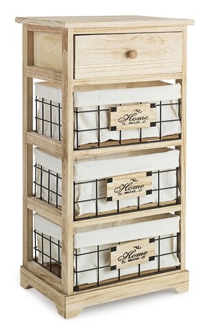 Comoda Home Deluxe, Bizzotto, 37 x 27 x 73 cm, lemn de paulownia/policoton
