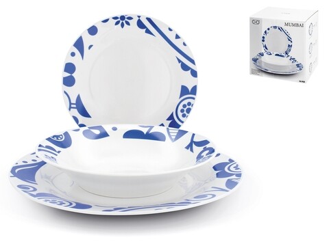 Serviciu de masa 18 piese Mumbai, Pengo, portelan, multicolor
