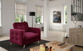 Set canapea extensibila 3 locuri si fotoliu ELTAP, Asgard, 235x95x86 cm / 107x92x86 cm, lemn/poliester, violet