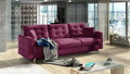 Set canapea extensibila 3 locuri si fotoliu ELTAP, Asgard, 235x95x86 cm / 107x92x86 cm, lemn/poliester, violet