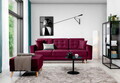 Set canapea extensibila 3 locuri si fotoliu ELTAP, Asgard, 235x95x86 cm / 107x92x86 cm, lemn/poliester, violet