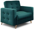 Set canapea extensibila 3 locuri si fotoliu ELTAP, Asgard, 235x95x86 cm / 107x92x86 cm, lemn/poliester, turcoaz