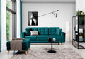 Set canapea extensibila 3 locuri si fotoliu ELTAP, Asgard, 235x95x86 cm / 107x92x86 cm, lemn/poliester, turcoaz