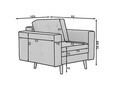 Set canapea extensibila 3 locuri si fotoliu ELTAP, Asgard, 235x95x86 cm / 107x92x86 cm, lemn/poliester, turcoaz