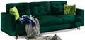 Set canapea extensibila 3 locuri si fotoliu ELTAP, Asgard, 235x95x86 cm / 107x92x86 cm, lemn/poliester, verde inchis