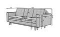 Set canapea extensibila 3 locuri si fotoliu ELTAP, Asgard, 235x95x86 cm / 107x92x86 cm, lemn/poliester, verde inchis