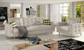 Set canapea extensibila 3 locuri si fotoliu ELTAP, Asgard, 235x95x86 cm / 107x92x86 cm, lemn/poliester, bej