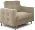 Set canapea extensibila 3 locuri si fotoliu ELTAP, Asgard, 235x95x86 cm / 107x92x86 cm, lemn/poliester, bej