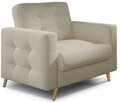 Set canapea extensibila 3 locuri si fotoliu ELTAP, Asgard, 235x95x86 cm / 107x92x86 cm, lemn/poliester, bej deschis