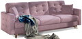 Set canapea extensibila 3 locuri si fotoliu ELTAP, Asgard, 235x95x86 cm / 107x92x86 cm, lemn/poliester, roz