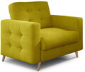 Set canapea extensibila 3 locuri si fotoliu ELTAP, Asgard, 235x95x86 cm / 107x92x86 cm, lemn/poliester, galben