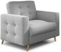 Set canapea extensibila 3 locuri si fotoliu ELTAP, Asgard, 235x95x86 cm / 107x92x86 cm, lemn/poliester, gri