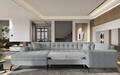 Coltar extensibil stanga 5 locuri ELTAP, MON-LT-04GO, Montez, 340x180x93 cm, lemn/poliester, gri deschis