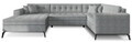 Coltar extensibil stanga 5 locuri ELTAP, MON-LT-04GO, Montez, 340x180x93 cm, lemn/poliester, gri deschis