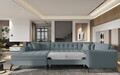 Coltar extensibil stanga 5 locuri ELTAP, MON-LT-100SA, Montez, 340x180x93 cm, lemn/poliester, albastru