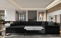 Coltar extensibil stanga 5 locuri ELTAP, MON-LT-10LU, Montez, 340x180x93 cm, lemn/poliester, negru